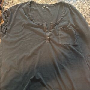 Aerie Black Casual Button Down Shirt